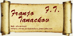 Franjo Tanackov vizit kartica